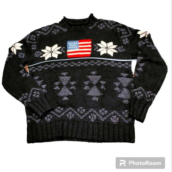 Ralph Lauren Other - Ralph Lauren Vintage Rare Crewneck AMERICAN FLAG Polo Sport Sweater